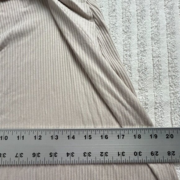 Elie Tahari Womens Dress Small Beige Twist Knot Ribbed Knit Short Sleeve Midi - Picture 8 of 9